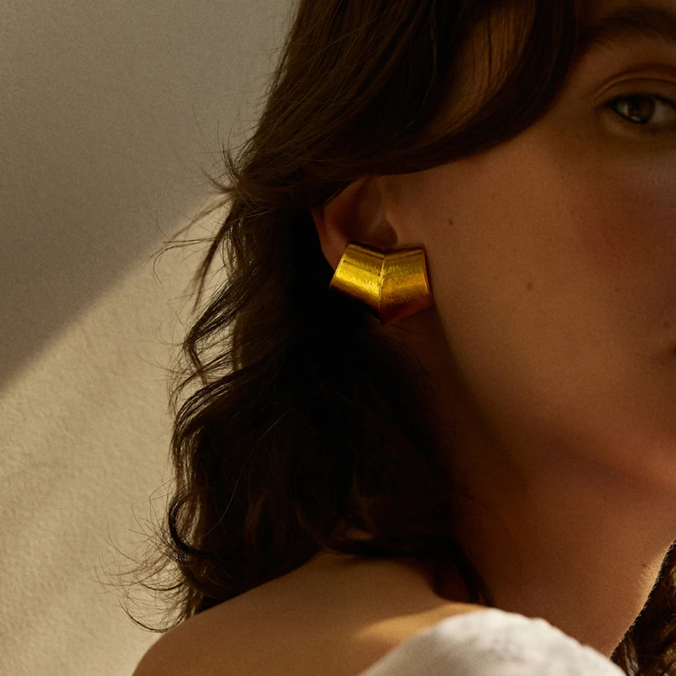 Elegant Gold Stainless Steel Earrings Collection 2 Elegant Gold Stainless Steel Earrings Collection - Image 2