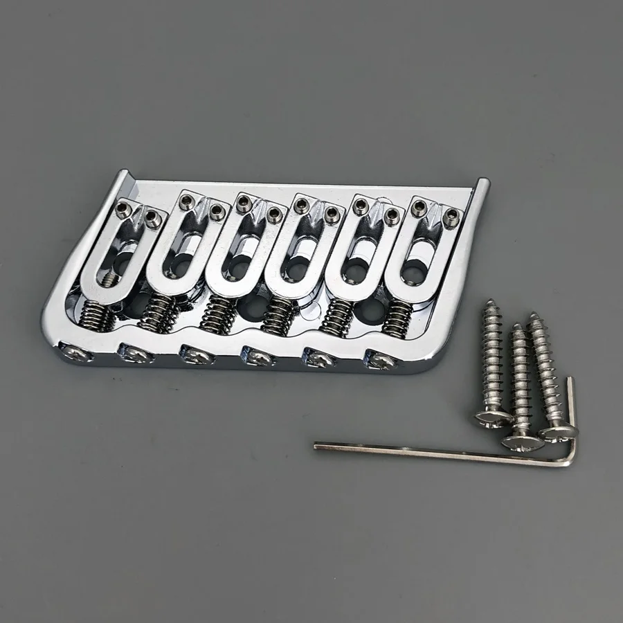 Six-String Multi-Scale Guitar Bridge Chrome Finish 4 Six-String Multi-Scale Guitar Bridge Chrome Finish - Image 4