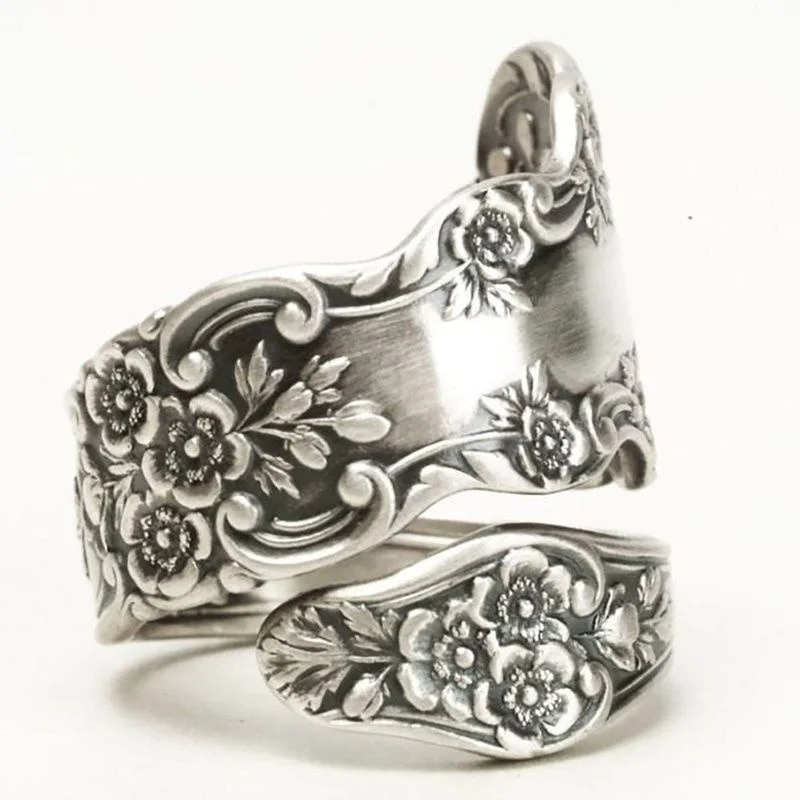 Vintage Silver Lotus Flower Ring 4 Vintage Silver Lotus Flower Ring - Image 4