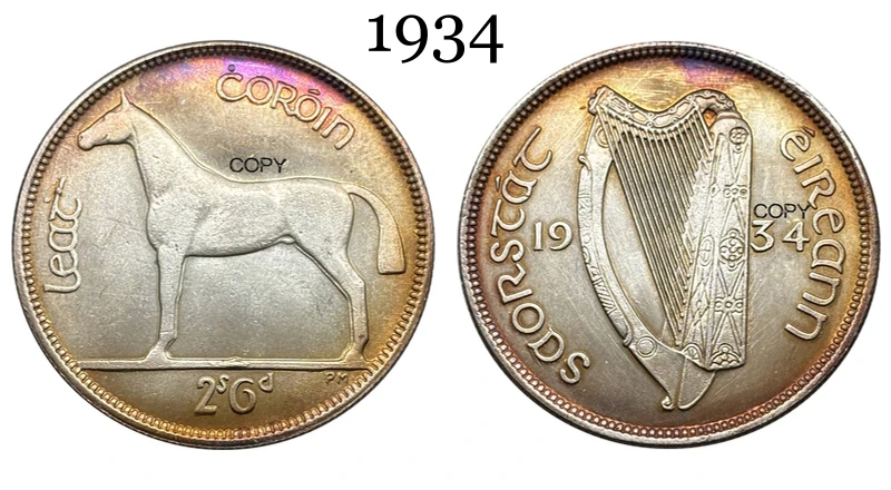 Irish 1934 Half Crown Replica Coin 8 Irish 1934 Half Crown Replica Coin - Image 8