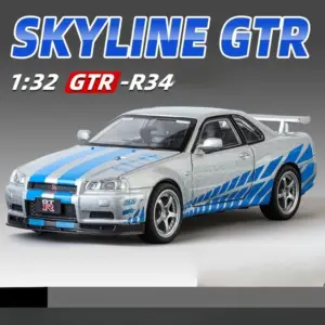 Nissan GTR R34 Skyline Diecast Model 1:32 Scale 18 S226d02a75f6d4697a8035e32820c0d6fT