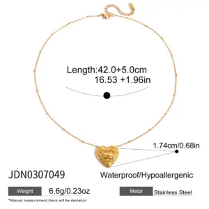 Stainless Steel Gold Heart Necklace 16 S226eb20576c34cdd8d81899add63e798Q