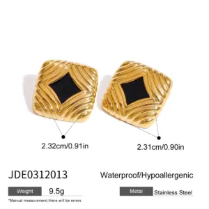 Elegant Gold-Tone Stainless Steel Earrings 13 S22c73345fa5b4e6c9583804226933f8dw