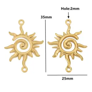Stainless Steel Sun-Shaped Jewelry Connectors Set 9 S23342e6765d846e5a869d77c1b32333dw