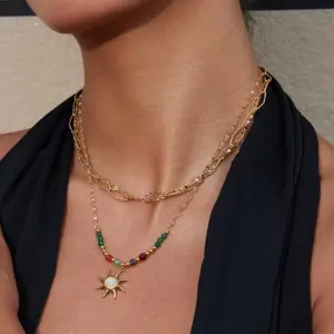 Stainless Steel Sun Pendant Necklace for Women 8 S233e0d5ac7fc4655a86e363514b95badc