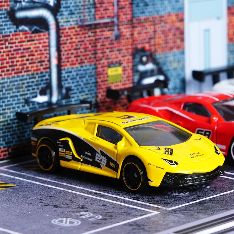 Mini Yellow and Black Die-Cast Race Car Model 1:64 Scale 2 Mini Yellow and Black Die-Cast Race Car Model 1:64 Scale - Image 2