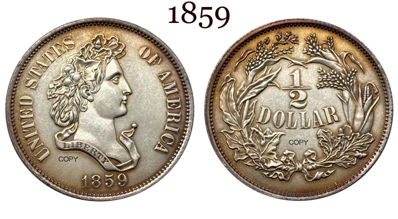 1859 Half Liberty Pattern Replica Coin 9 1859 Half Liberty Pattern Replica Coin - Image 9
