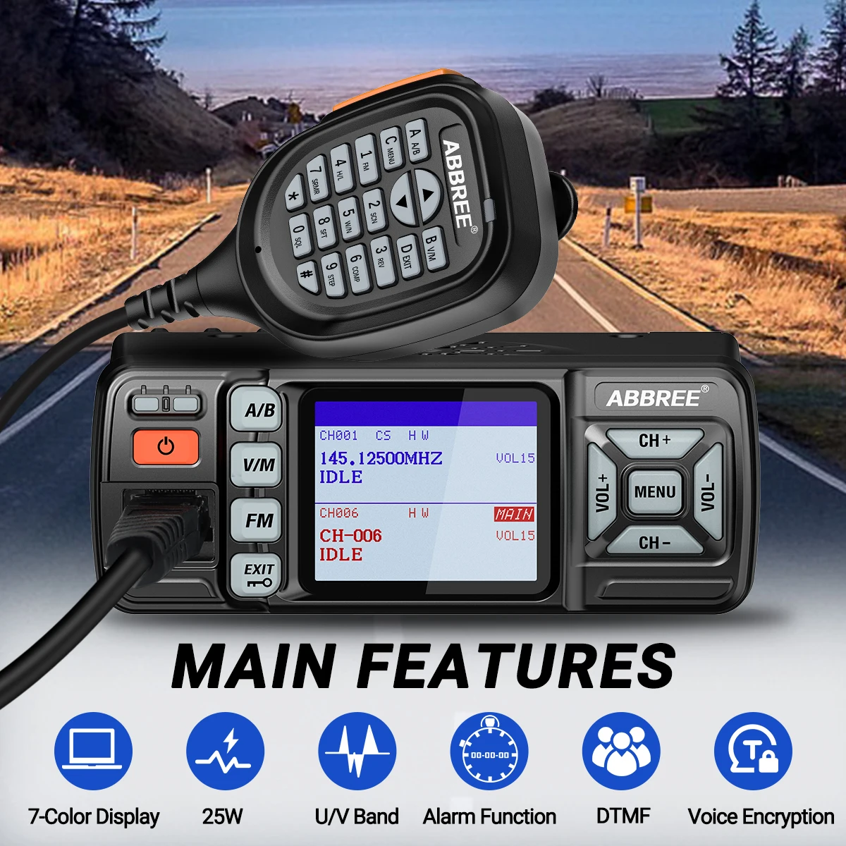 ABBREE AR-318 Dual-Band Transceiver 10W-25W, 128 Channels 2 ABBREE AR-318 Dual-Band Transceiver 10W-25W, 128 Channels - Image 2