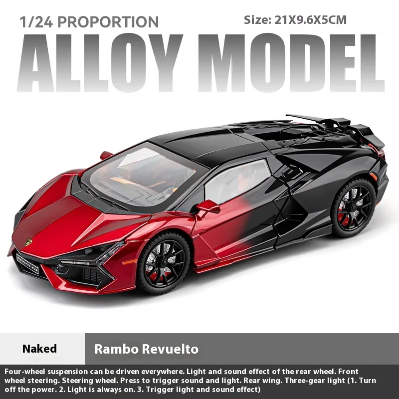 Red Lamborghini Revuelto Diecast Model 1:24 Scale 7 Red Lamborghini Revuelto Diecast Model 1:24 Scale - Image 7