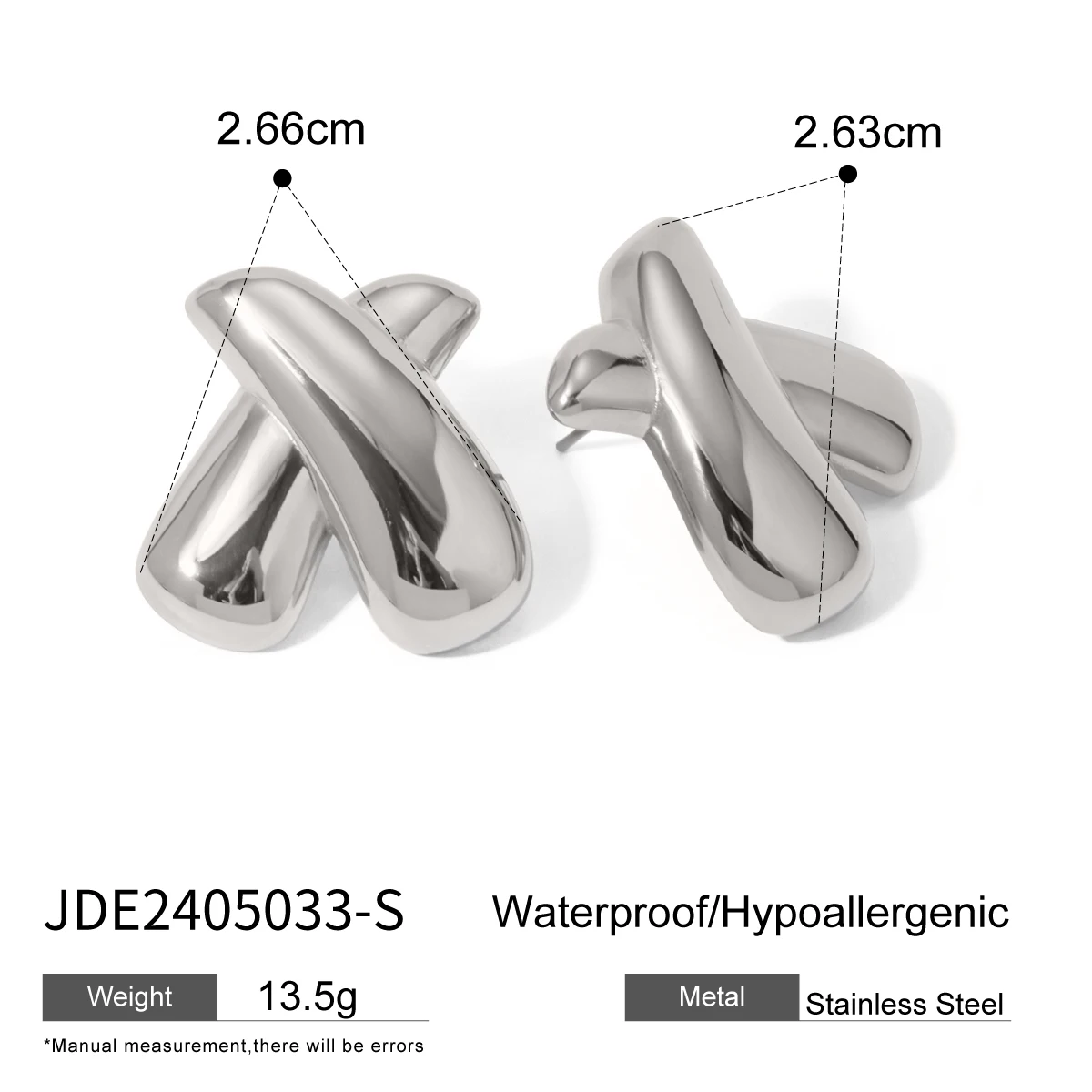 Stainless Steel Geometric Earrings JDE2405033 9 Stainless Steel Geometric Earrings JDE2405033 - Image 9