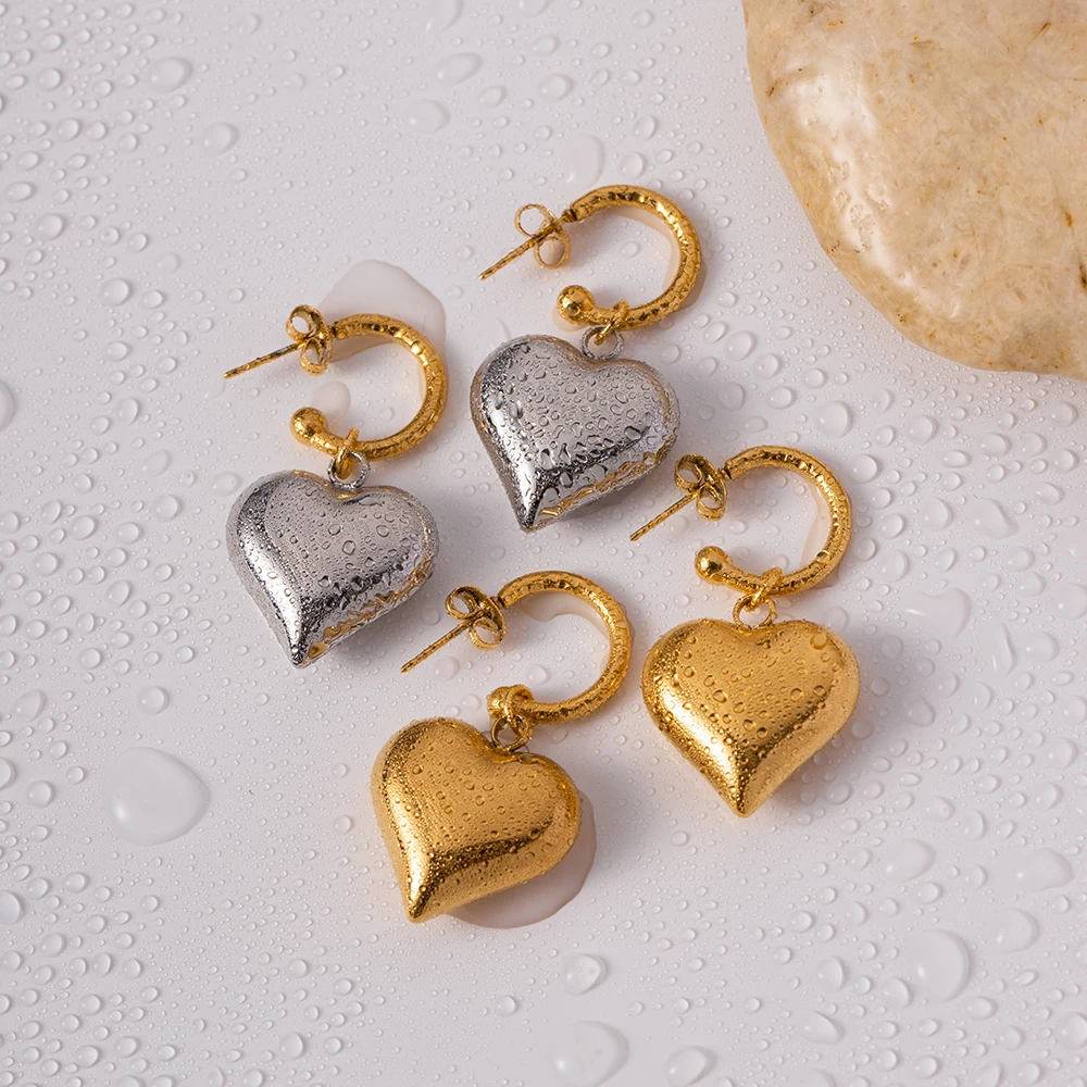 Stainless Steel Heart Earring for Women 5 Stainless Steel Heart Earring for Women - Image 5