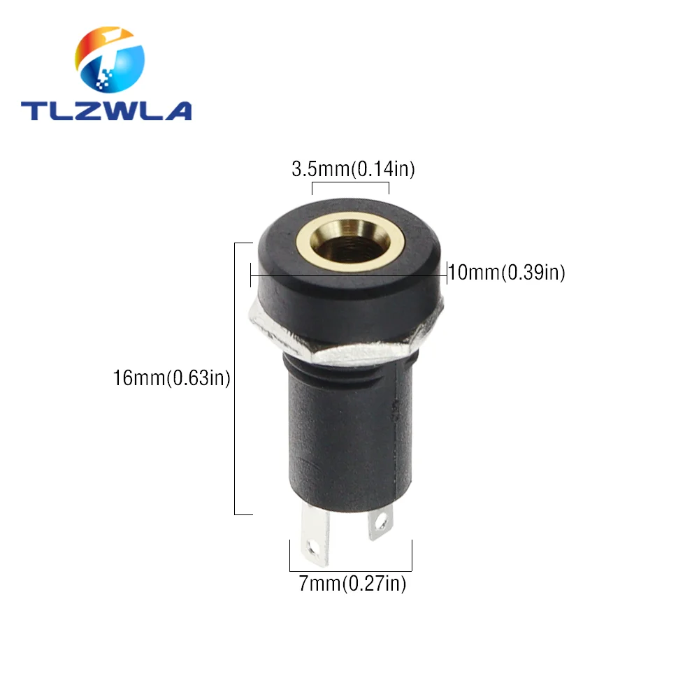 Set of Five Black 3.5mm Audio Connectors with Gold Plating 5 Set of Five Black 3.5mm Audio Connectors with Gold Plating - Image 5