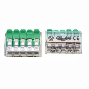 Premium Transparent Wiring Terminal Set with Green Locking Levers 12 S23abeff836664172964615ab7f1fb34dC
