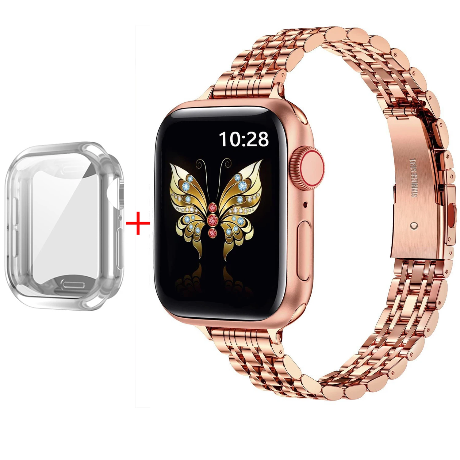 Stainless Steel Compatible with Apple Watch Series 6-10 9 Stainless Steel Compatible with Apple Watch Series 6-10 - Image 9