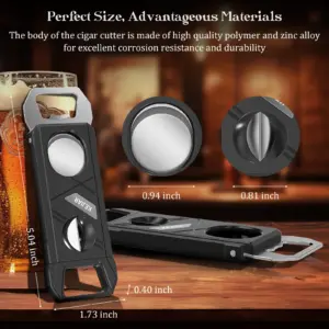 KEJIAR 3-in-1 Black Cigar Cutter with Bottle Opener 7 S23bf255c3fda44ea90003bb17ca4cb29z