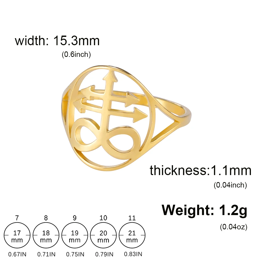 Lucifer Sigil Stainless Steel Ring for Men & Women 10 Lucifer Sigil Stainless Steel Ring for Men & Women - Image 10