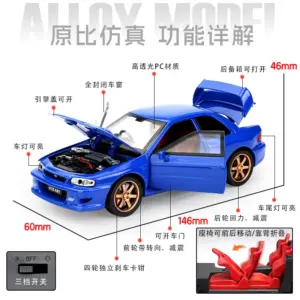 Vibrant Blue Subaru Impreza 1:32 Scale Diecast Model 13 S23e1e67a3ed1420c96e128f94e0d28eac