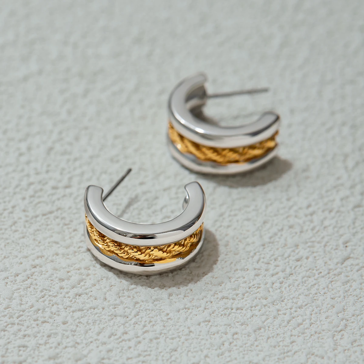 Stainless Steel C-Shape Earrings for Women 4 Stainless Steel C-Shape Earrings for Women - Image 4