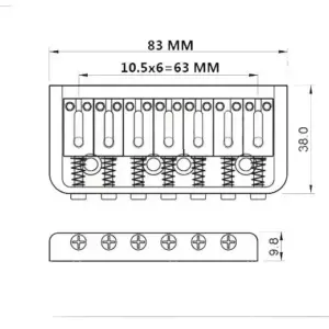 Black 7-String Guitar Fixed Bridge with Stainless Steel Saddles 9 S24074534e5fc442cbb11ff0c75f3a226d