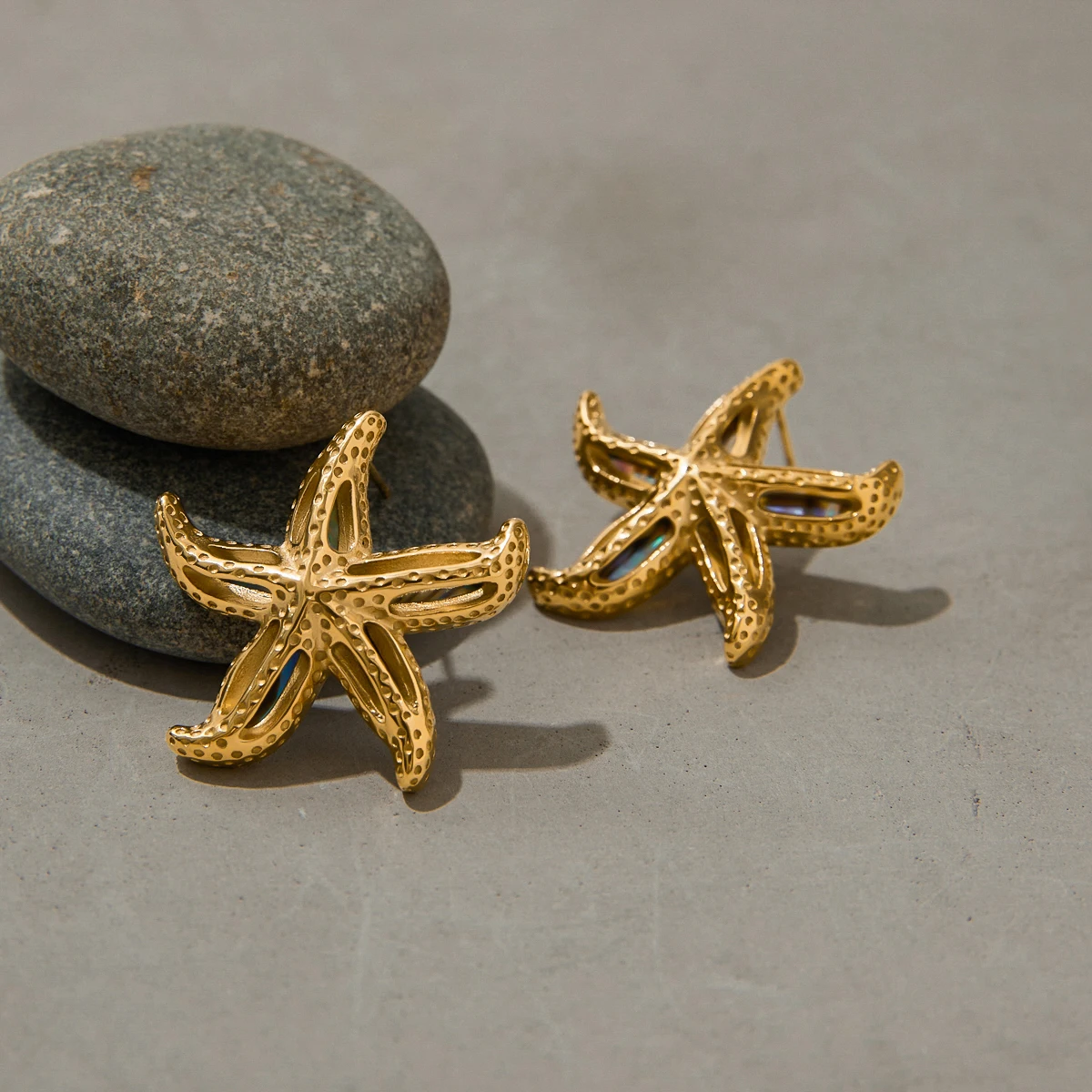 Gold Hypoallergenic Stainless Steel Starfish Earrings 4 Gold Hypoallergenic Stainless Steel Starfish Earrings - Image 4