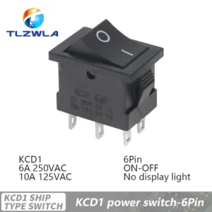 Black 21x15mm Rocker Switch with 6 Pins 15 S24153bc9744a4dd1a6f0ffd62f9adac2m 2