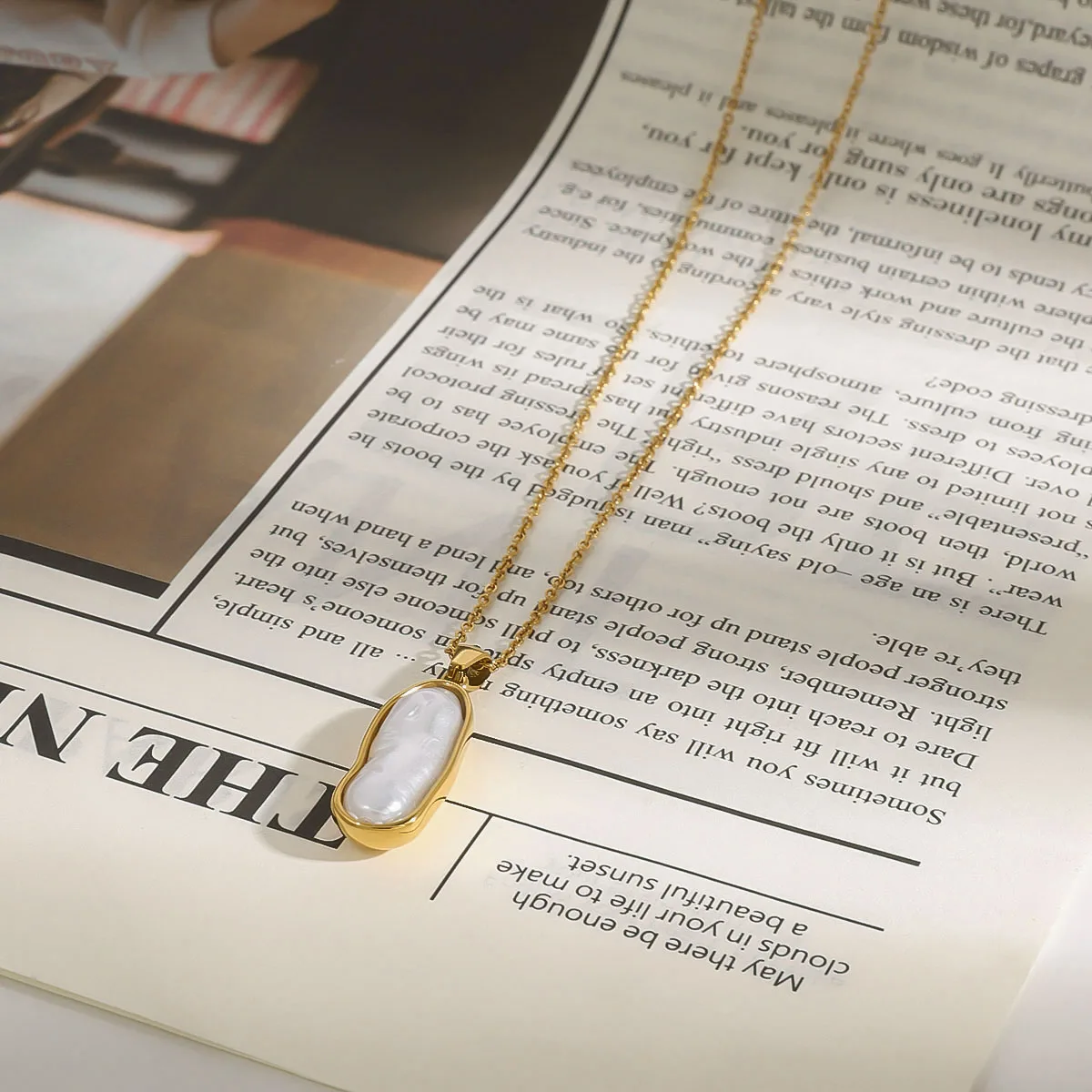 Elegant Stainless Steel Pearl Necklace 3 Elegant Stainless Steel Pearl Necklace - Image 3