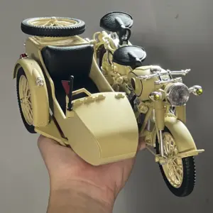Vintage Motorcycle with Sidecar Model 1:10 Scale 12 S245b9a3aca2b4cf3a928a707ce4fc4947