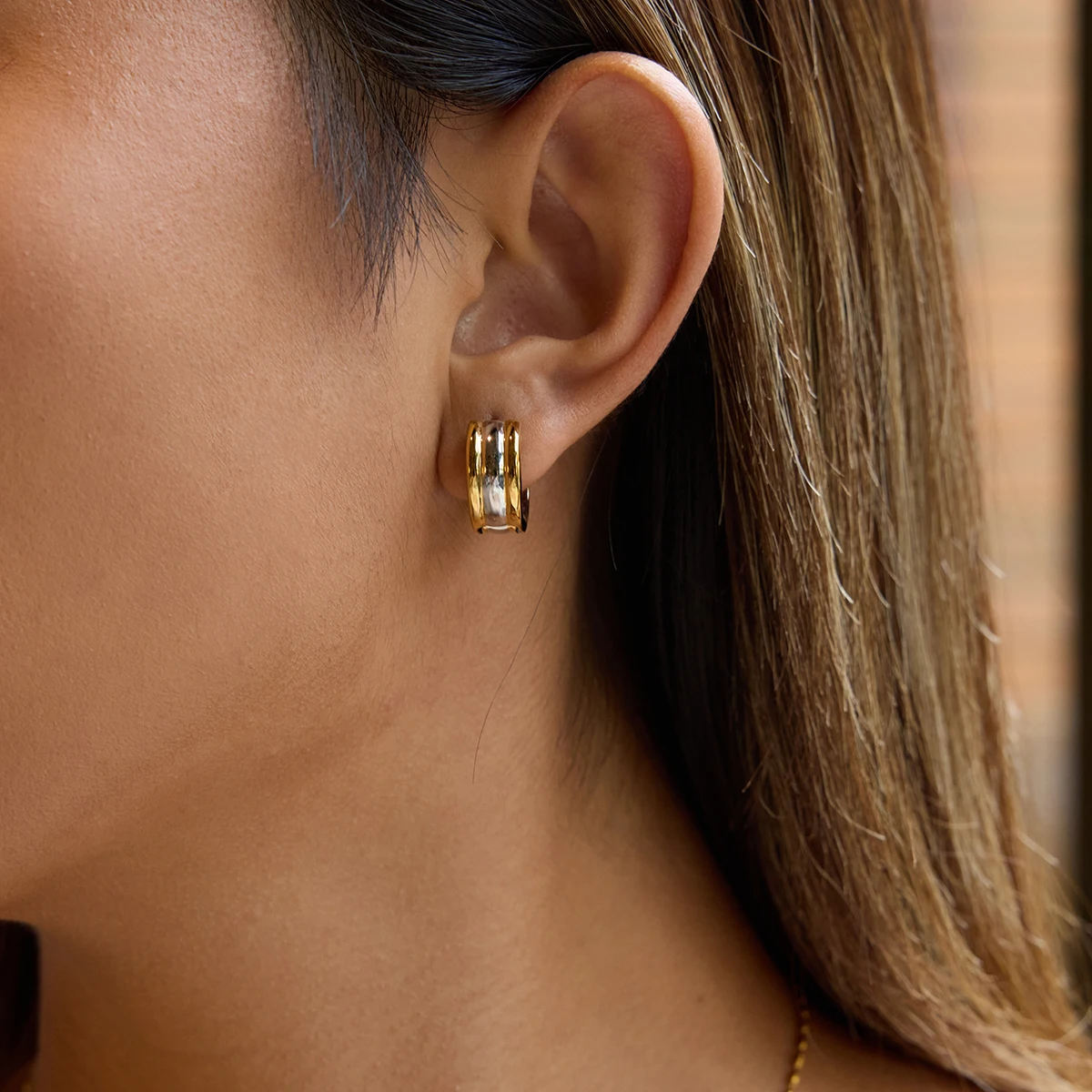 Geometric Stainless Steel Hoop Earrings 3 Geometric Stainless Steel Hoop Earrings - Image 3