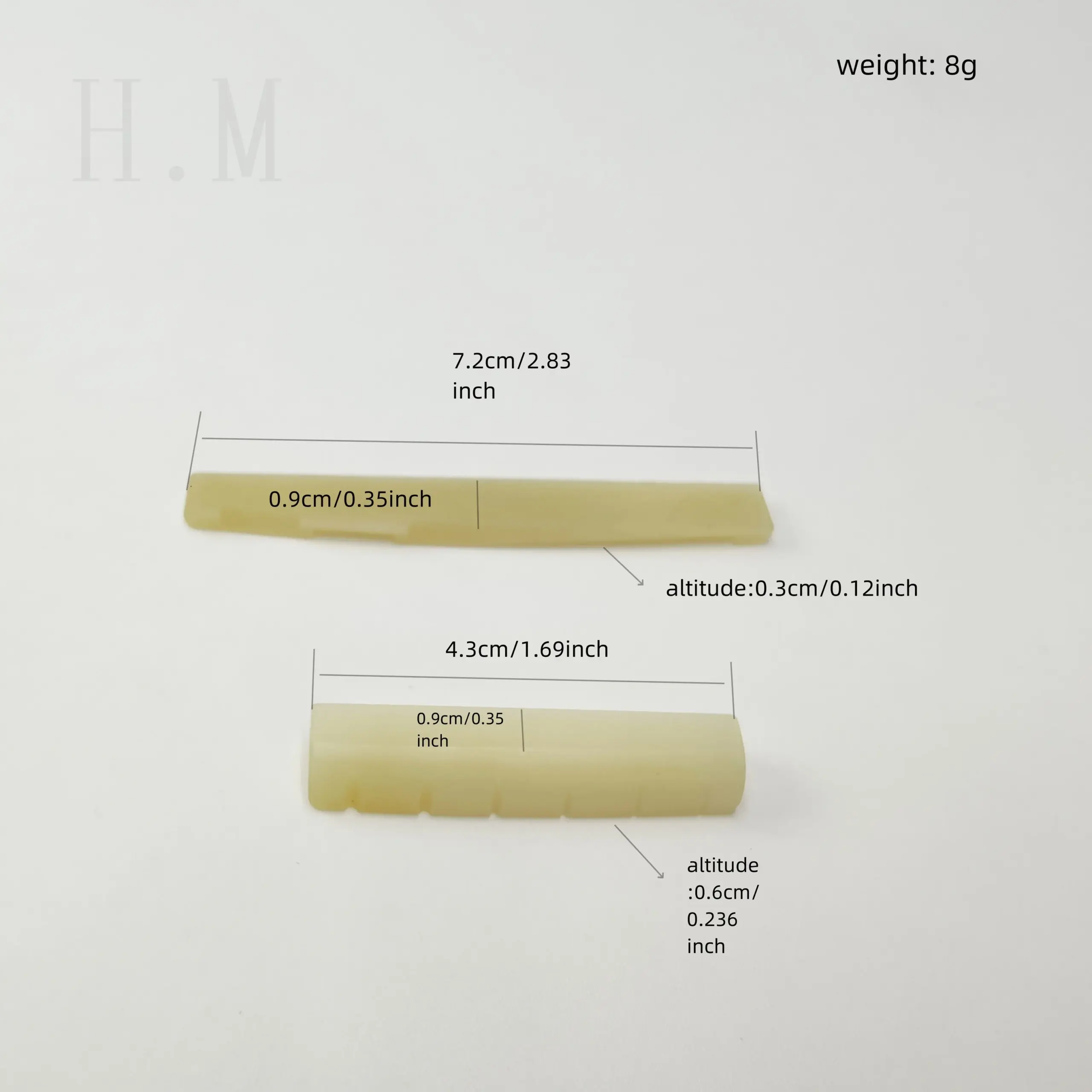 Bone Guitar Saddle and Nut Set for Folk Guitars 6 Bone Guitar Saddle and Nut Set for Folk Guitars - Image 6