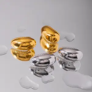 Stainless Steel Gold Oval Earrings 9 S248c99317ff5417c819db776e46c70f1v