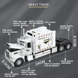 Black 1:24 Scale Peterbilt 389 Diecast Model 11 S249f45535d194687a242c7ce1e5fcdabx