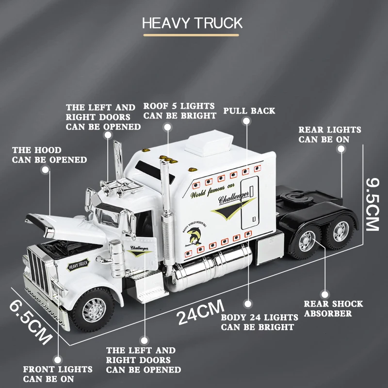 Black 1:24 Scale Peterbilt 389 Diecast Model 2 Black 1:24 Scale Peterbilt 389 Diecast Model - Image 2