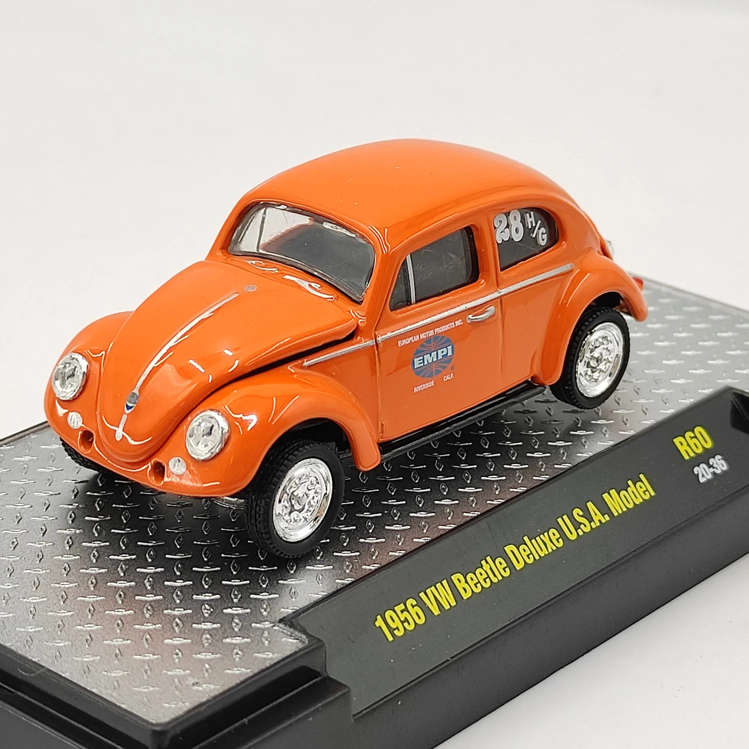 Vivid Orange 1956 VW Beetle Diecast Model 4 Vivid Orange 1956 VW Beetle Diecast Model - Image 4