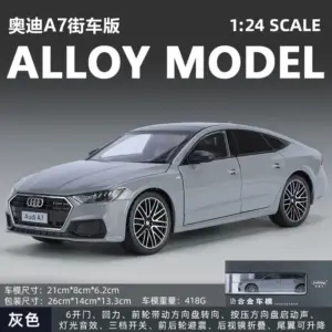 Black 1:24 Audi A7 Diecast Model with Sound & Lights 18 S24e23fcc08b4477bbee5c5cd84ab994f6