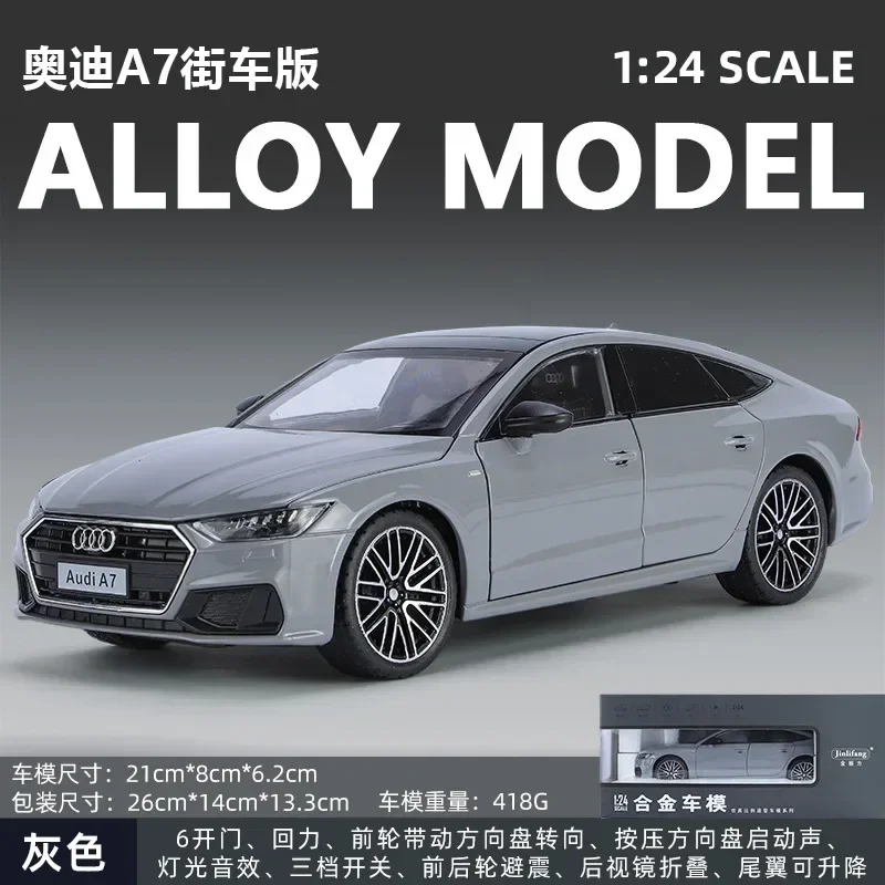 Black 1:24 Audi A7 Diecast Model with Sound & Lights 9 Black 1:24 Audi A7 Diecast Model with Sound & Lights - Image 9