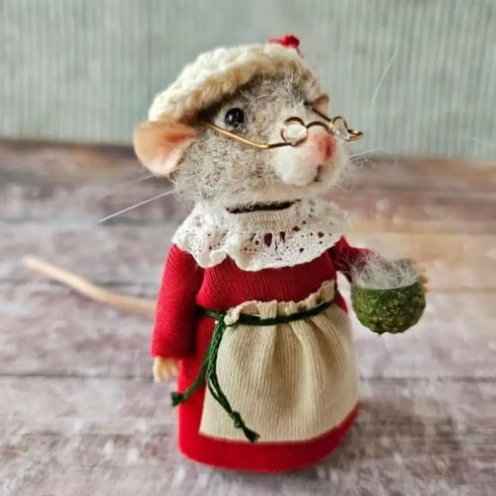 Festive Handmade Needle-Felted Mouse Ornament 5 Festive Handmade Needle-Felted Mouse Ornament - Image 5