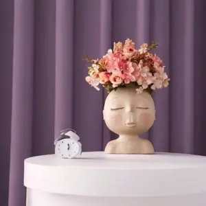 Face-Shaped Resin Vase Model T-12 9 S24f682b4806845dbbf35748378fb1c9bE