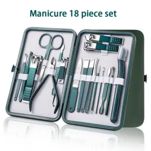 Dark Teal Professional Nail Care Set with 18 Tools 18 S250df717eb7c408791ef29b58931a384I