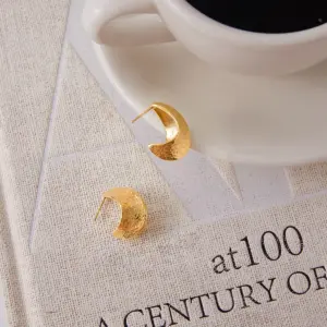 Stainless Steel Moon-Shaped Earrings 11 S251d45fea83d4a0a9310db5cf8a10d1bz