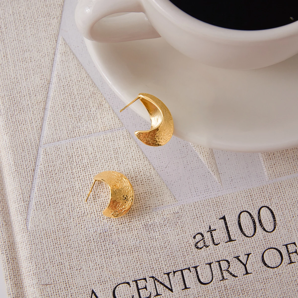 Stainless Steel Moon-Shaped Earrings 5 Stainless Steel Moon-Shaped Earrings - Image 5