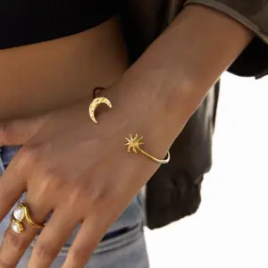 Celestial Stainless Steel Cuff Bracelet for Women 10 S252702b07d7043c39bcfaa434915da66p