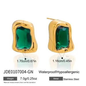 Modern Stainless Steel Gold-Inspired Earrings JDE0107004-GN 16 S253a059c73e14025997c66c756b15957R