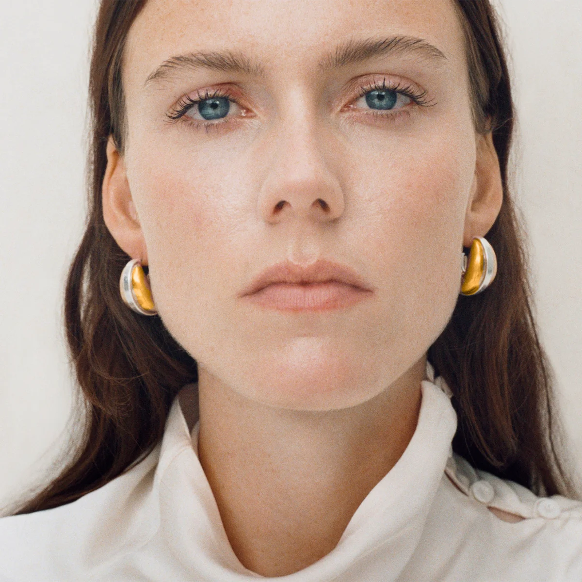 Stainless Steel Two-Tone Water Drop Earrings 2 Stainless Steel Two-Tone Water Drop Earrings - Image 2