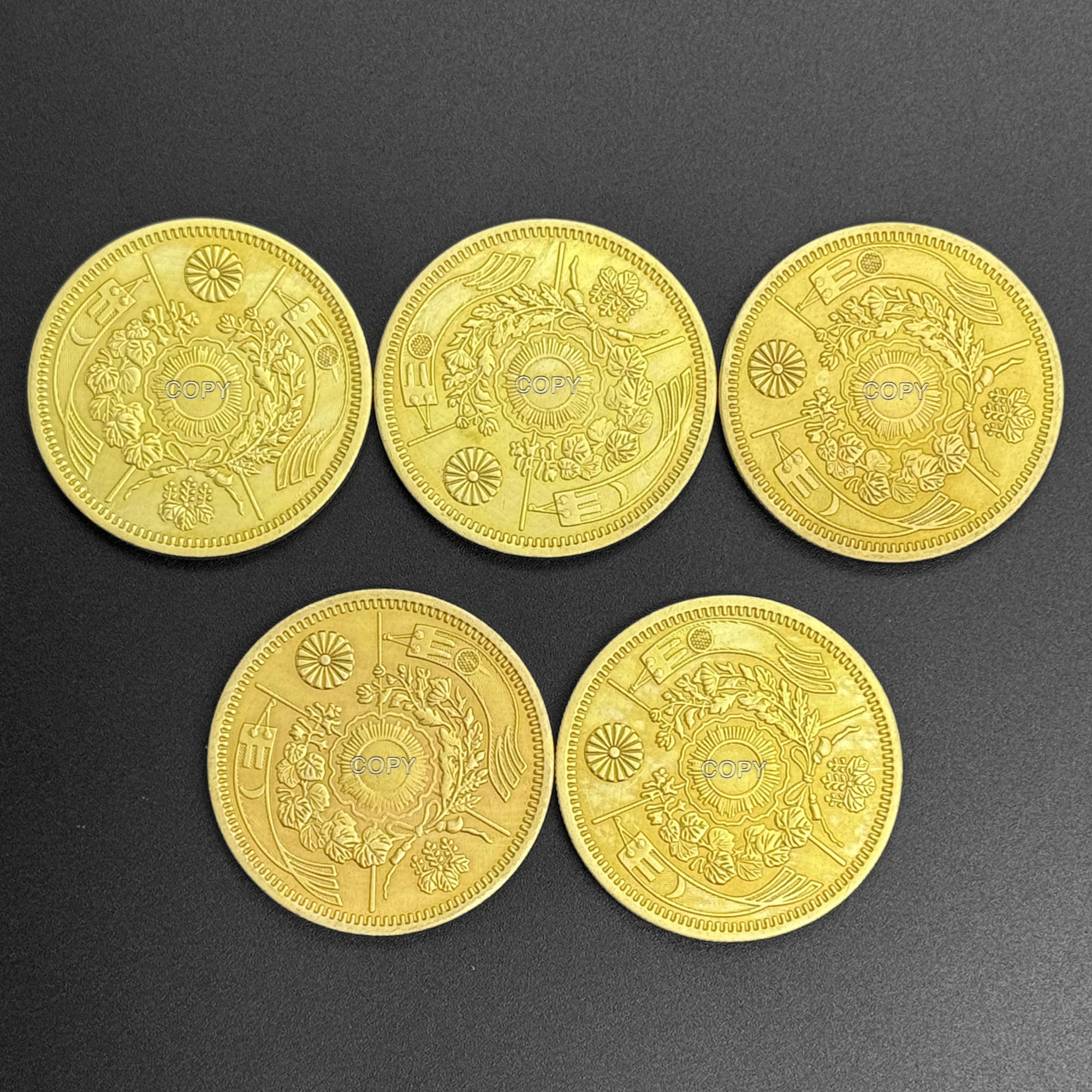 Japanese Commemorative Copper Coin Set 35mm 6 Japanese Commemorative Copper Coin Set 35mm - Image 6