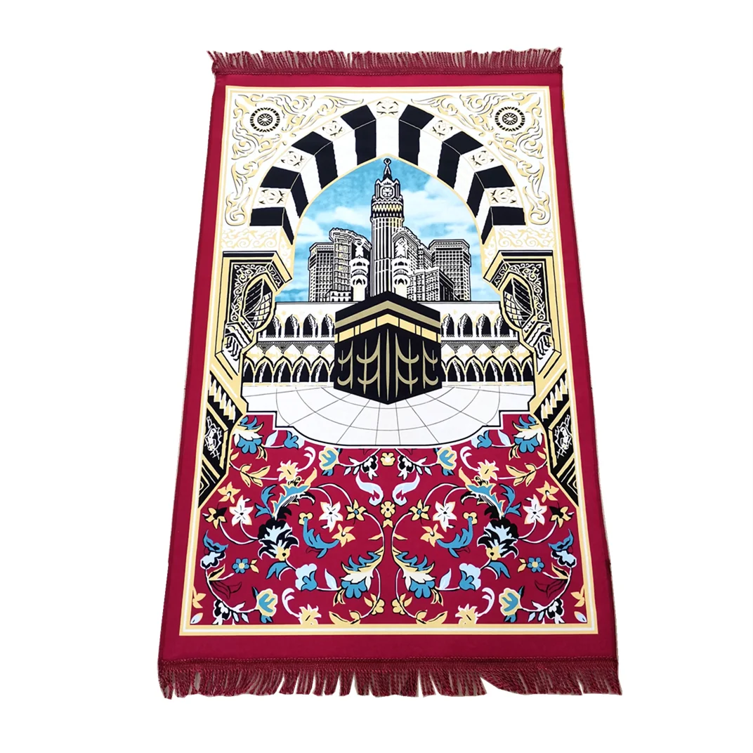 Vibrant Islamic Prayer Rug with Geometric Patterns 8 Vibrant Islamic Prayer Rug with Geometric Patterns - Image 8