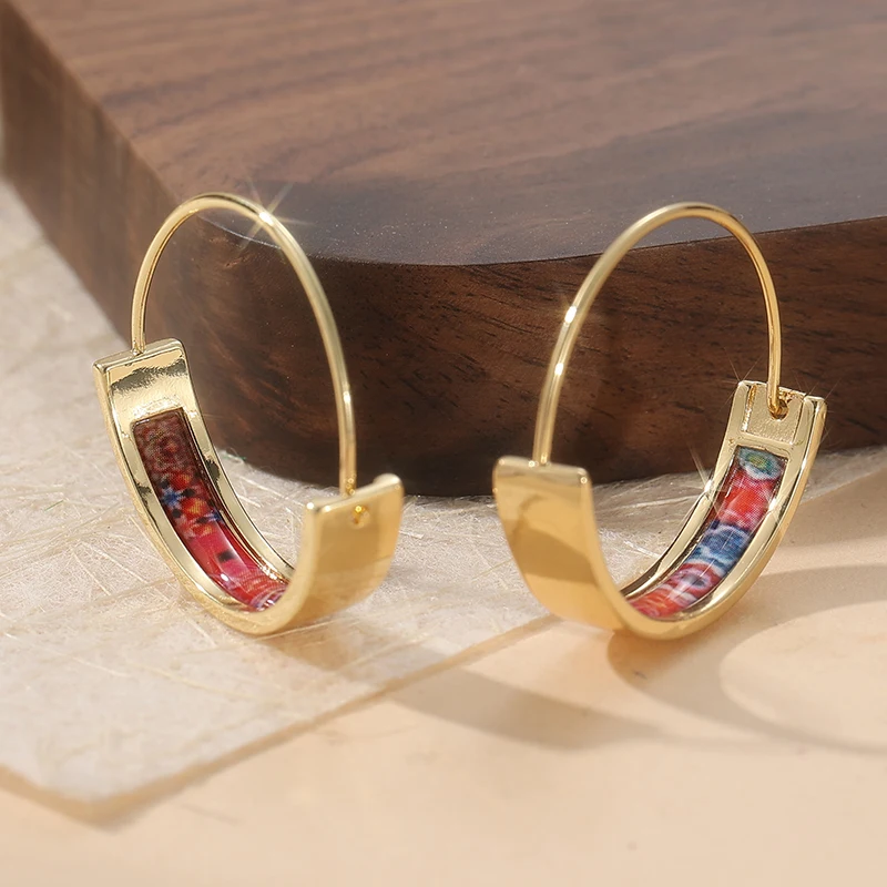 Gold Floral Hoop Earrings for Women 3 Gold Floral Hoop Earrings for Women - Image 3