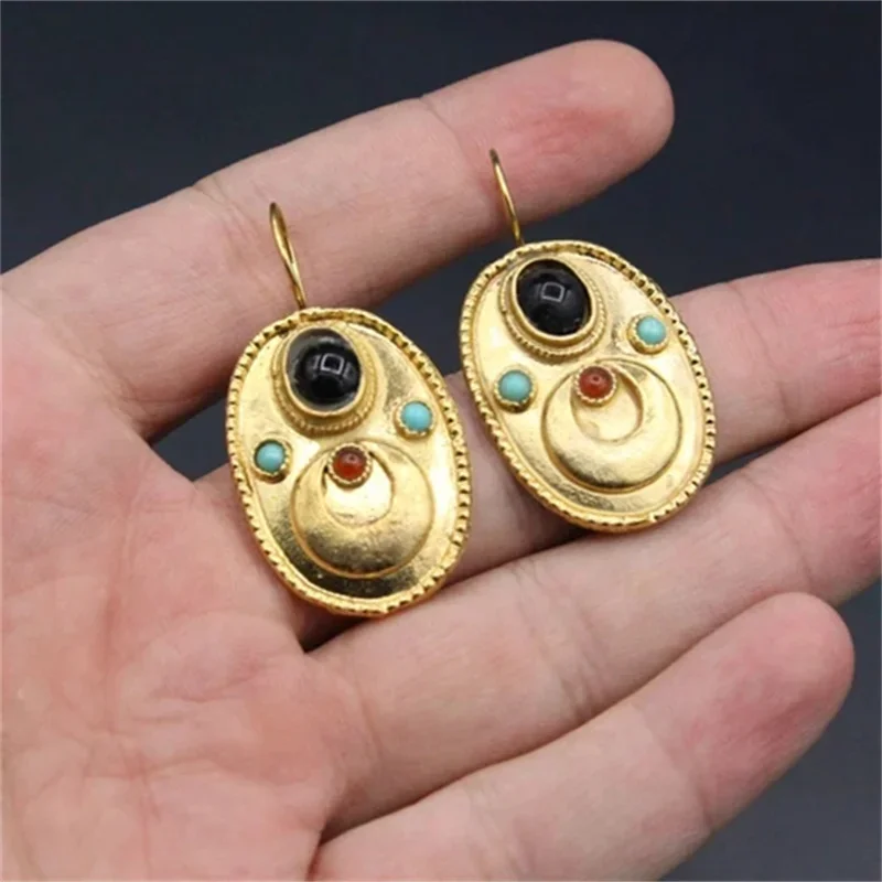 Vintage Ethnic Zinc Alloy Dangle Earrings 3 Vintage Ethnic Zinc Alloy Dangle Earrings - Image 3