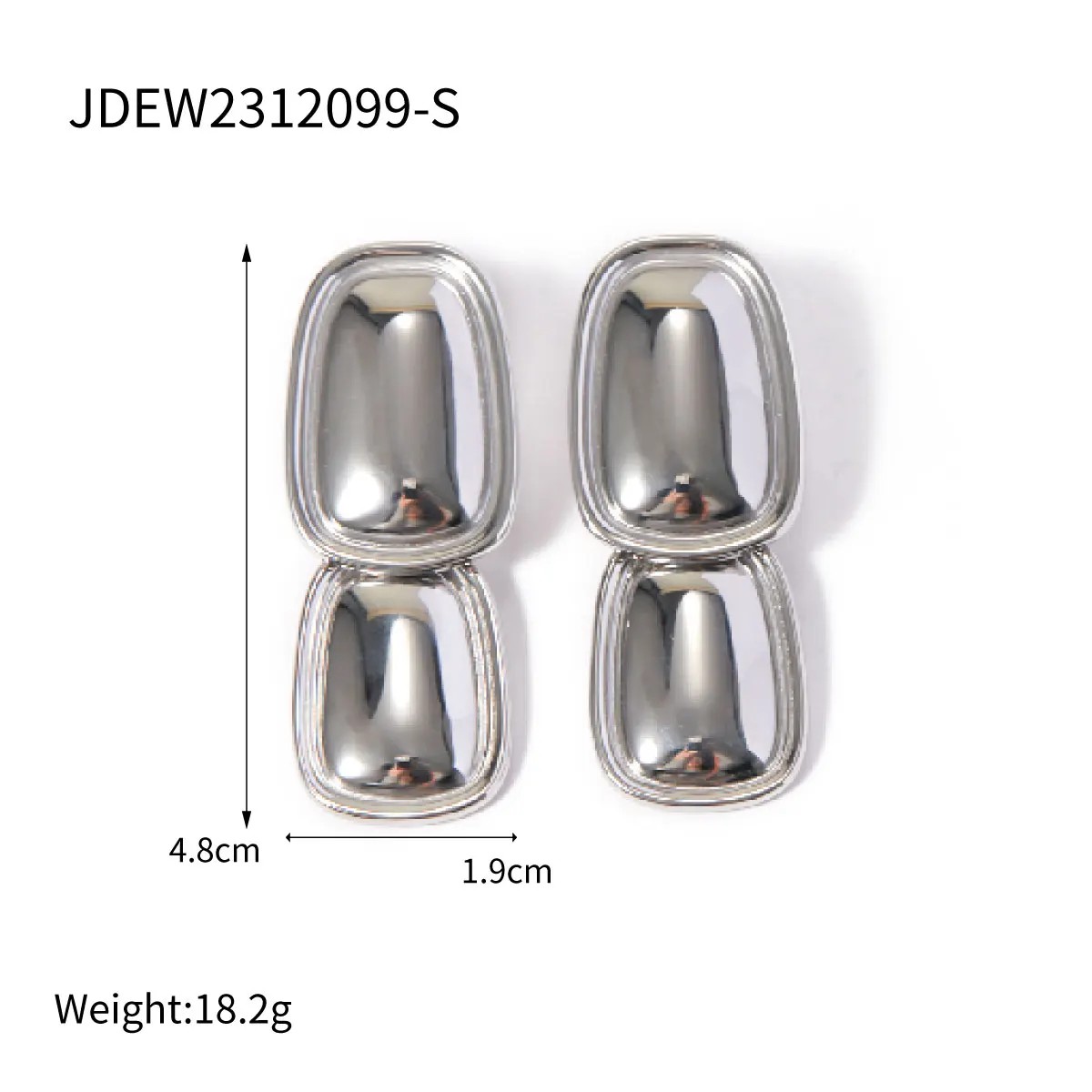 Gold Stainless Steel Geometric Earrings JDEW2312099 7 Gold Stainless Steel Geometric Earrings JDEW2312099 - Image 7