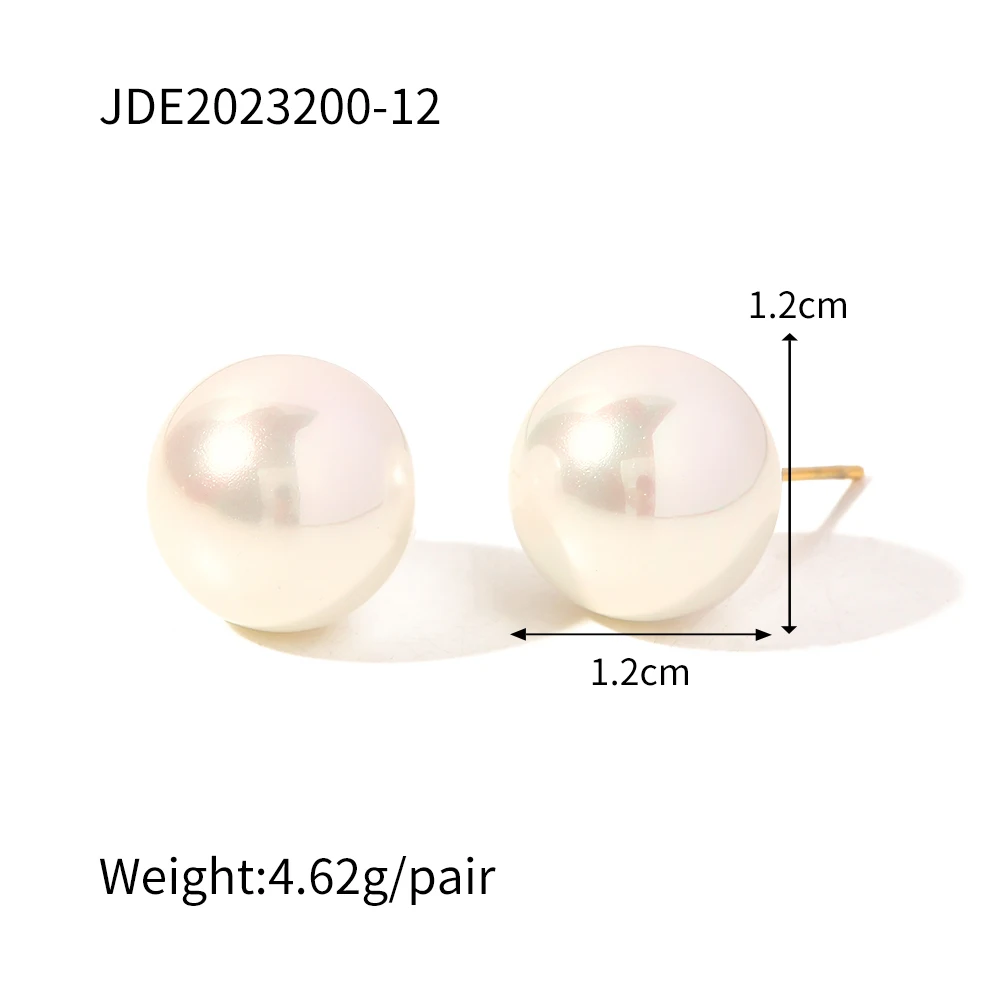 Stainless Steel Pearl and Gold Earrings Set 8 Stainless Steel Pearl and Gold Earrings Set - Image 8