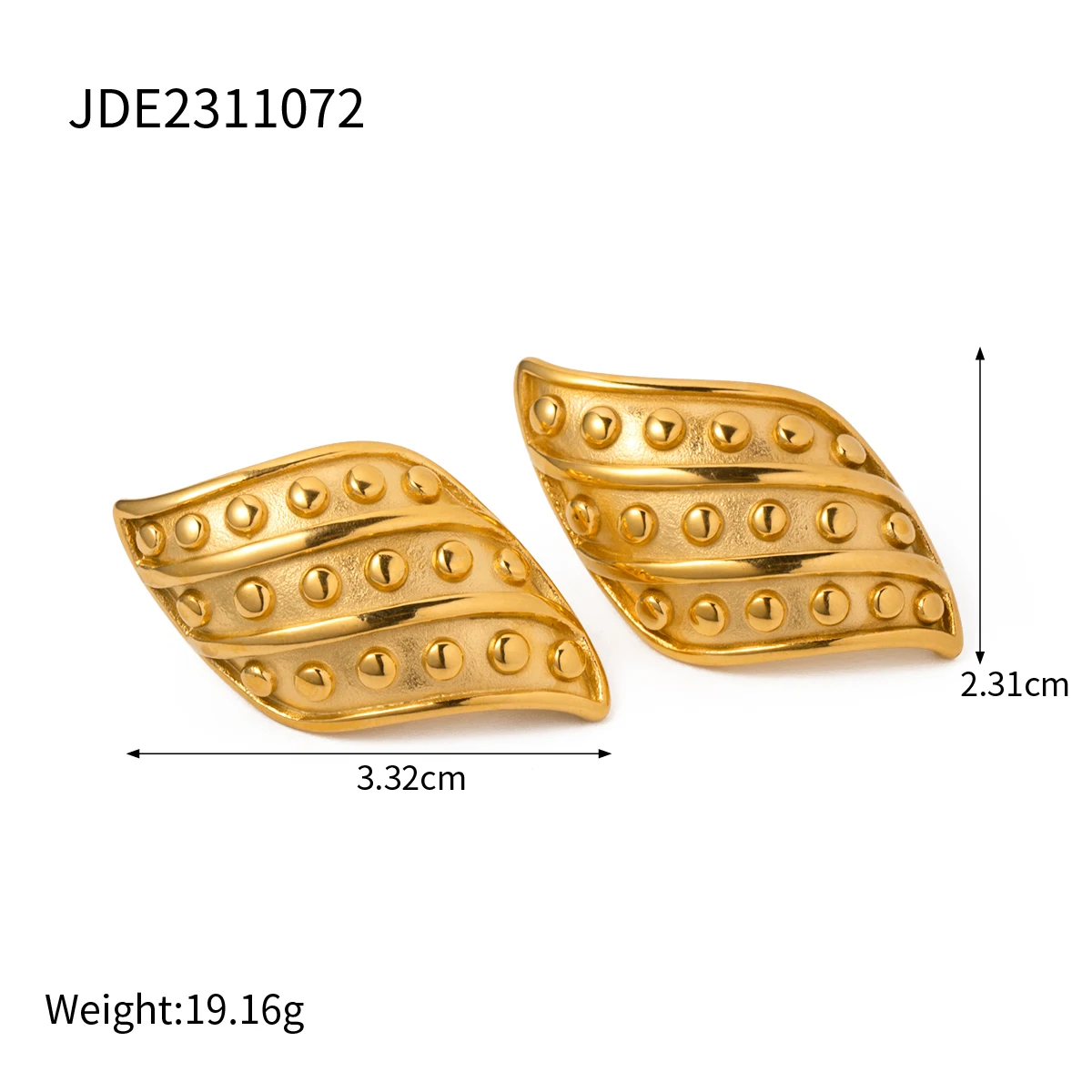 Stainless Steel Crescent Rivet Earrings 6 Stainless Steel Crescent Rivet Earrings - Image 6